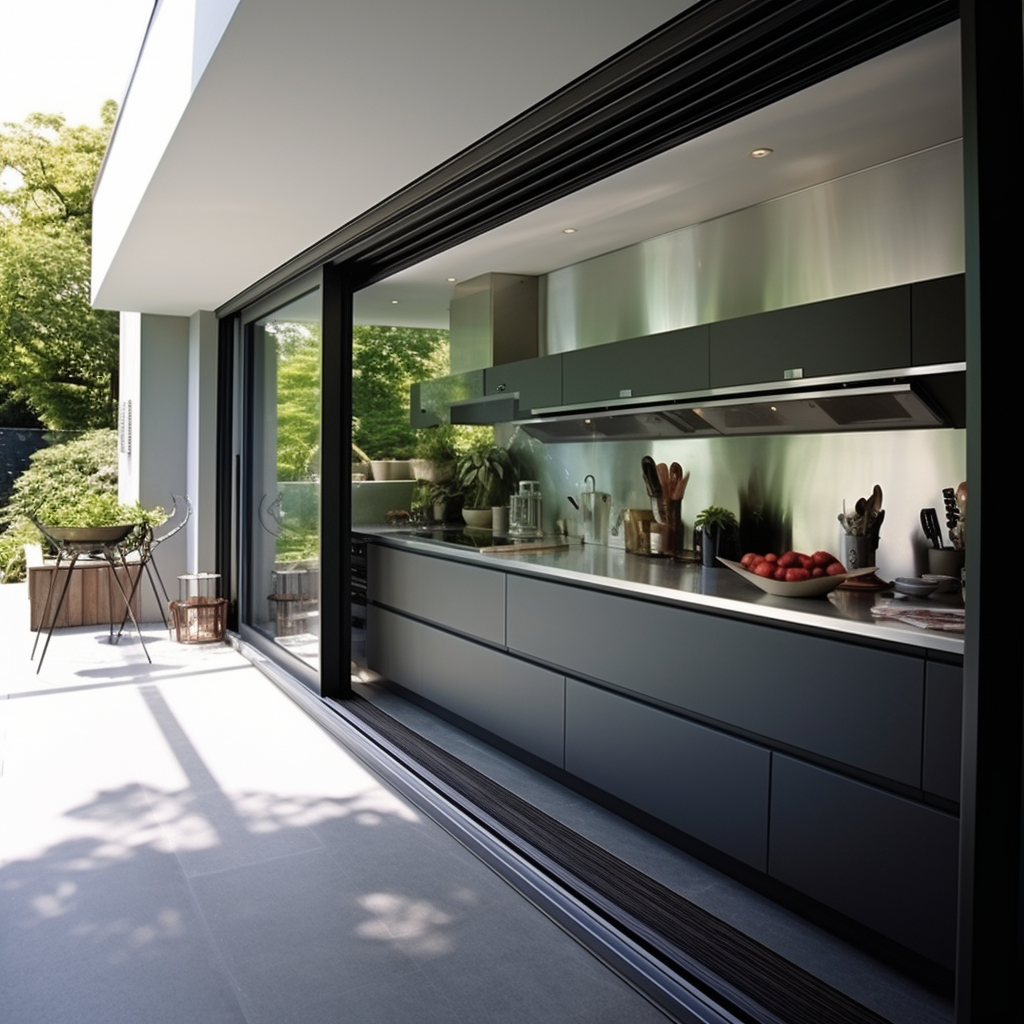 Vertical Sliding Doors - Aluminium Kitchen Door Design