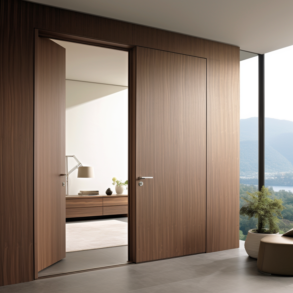 Warm Wood-Style - Aluminium Door Design for Bedroom