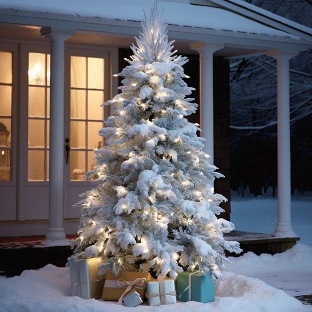 Winter Wonderland Outdoor Xmas Tree Decor Ideas