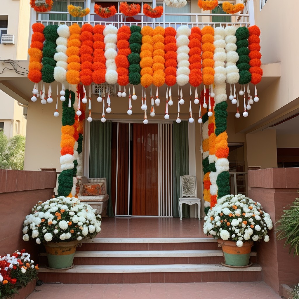 Adorn Your Entrance with a Tricolour Floral Decoration- Republic Day Door Decoration Ideas