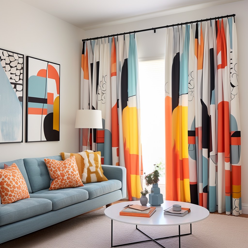 Bold-patterned Styles - Modern Living Room Curtain Ideas