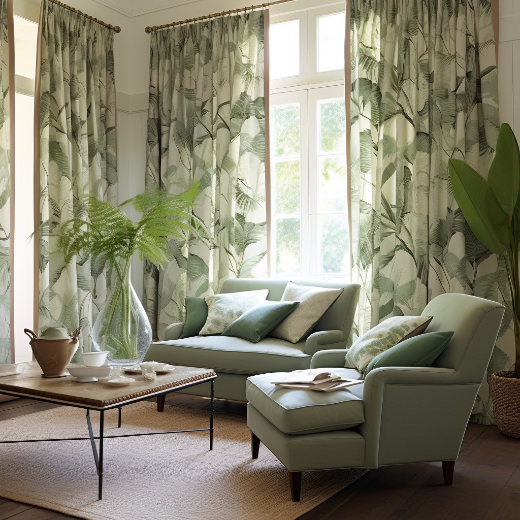 Botanical Prints - Drapery Styles for Living Room