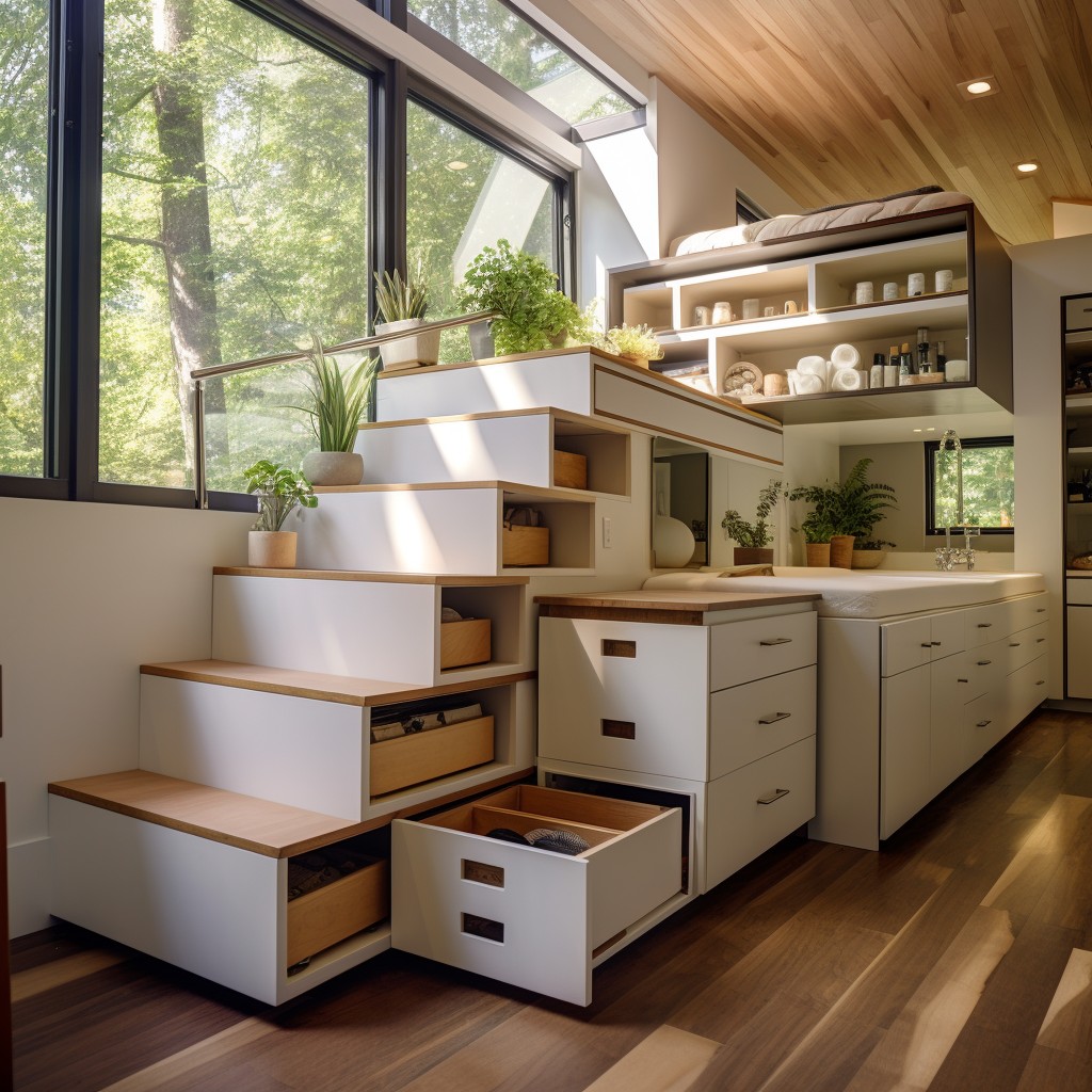 Built-In Storage - Tiny Home Design Floor Plans