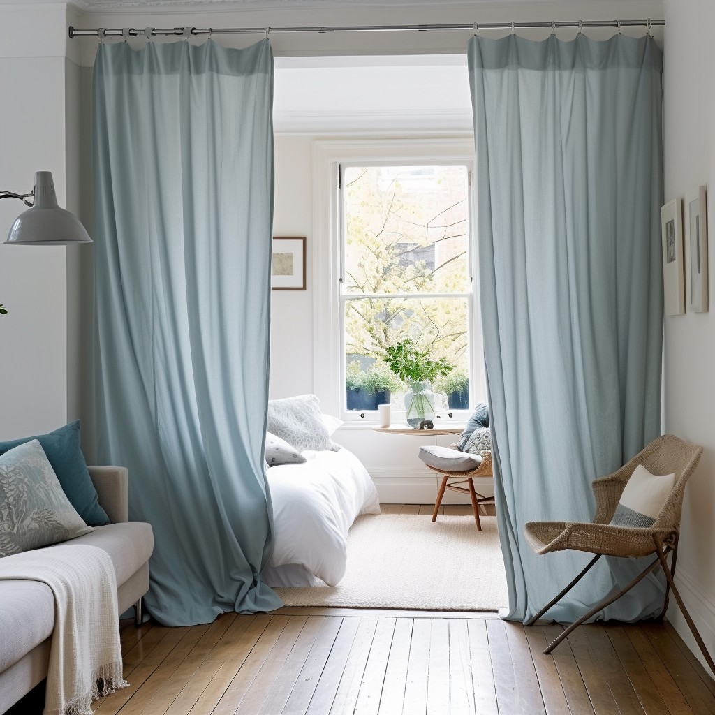 Curtains Over Doors - Studio Room Design