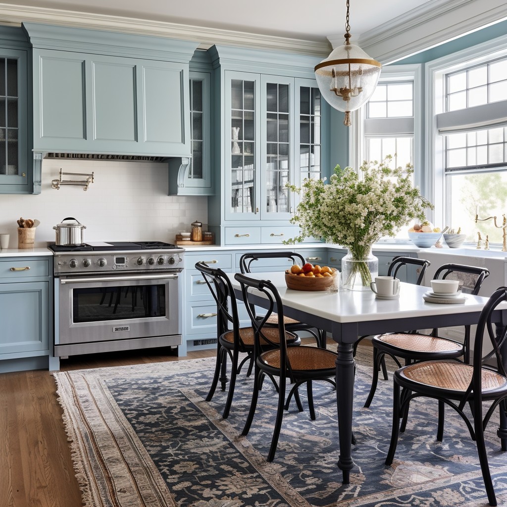 Dark Blue and Light Blue Kitchen Paint Ideas - Depths Of Serenity, Skies Of Tranquility
