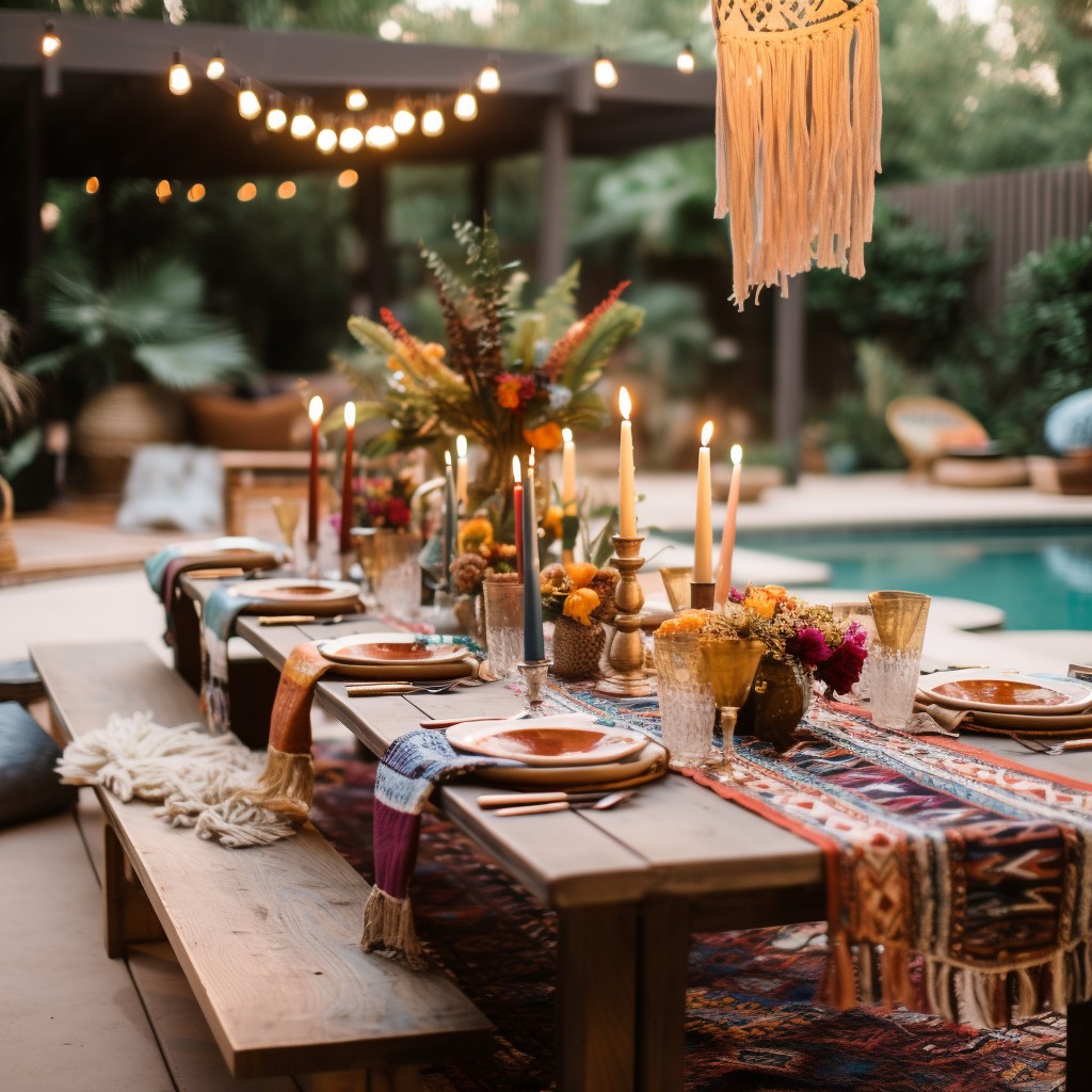 Design a Boho Tablescape Near the Pool - Pool Party Food Ideas