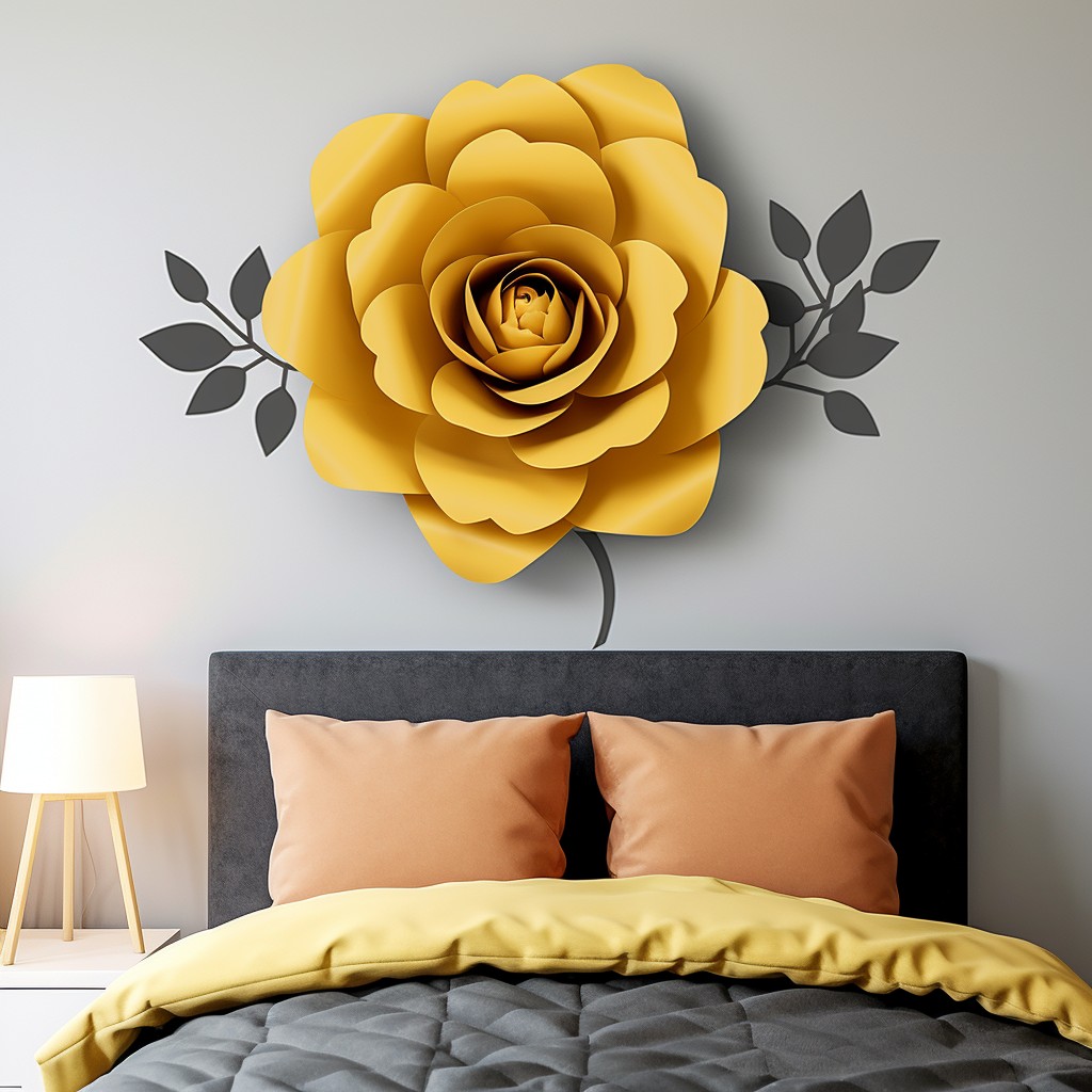 Floral Presence- Modern Wall Paint Designs for Bedroom