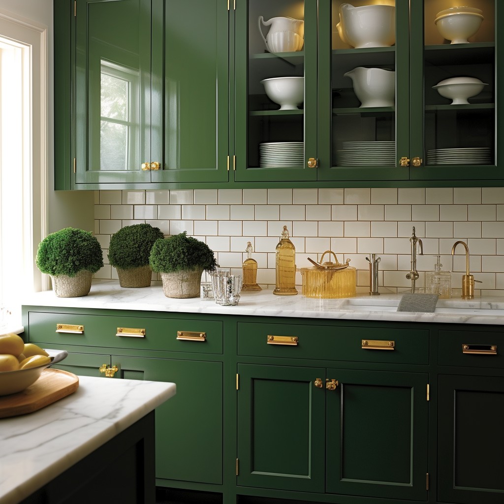 Green and Gold Kitchen Colour Design - Symphony Of Elegance