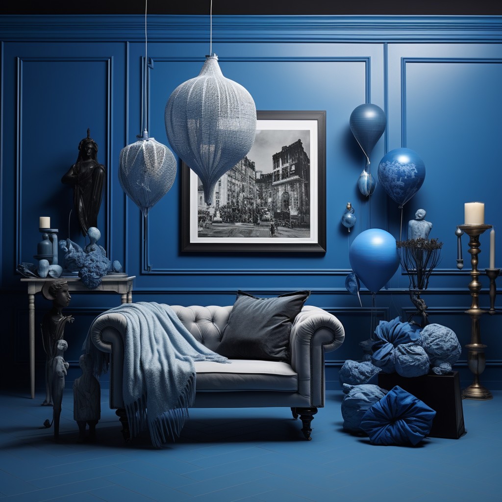 Grey and Blue Calming Home Décor Combination - Combination with Grey