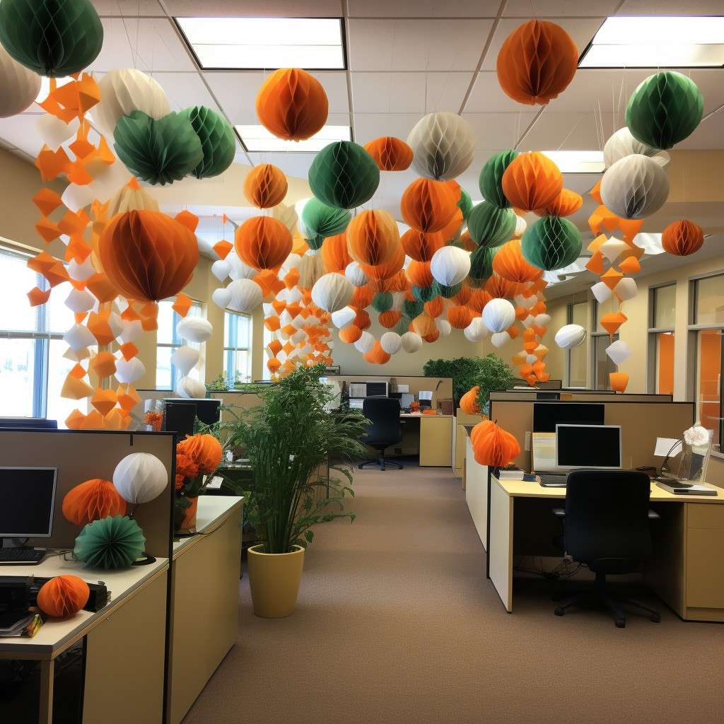 Intensify the Mood With Honeycomb Balls- Republic Day Decoration in Office