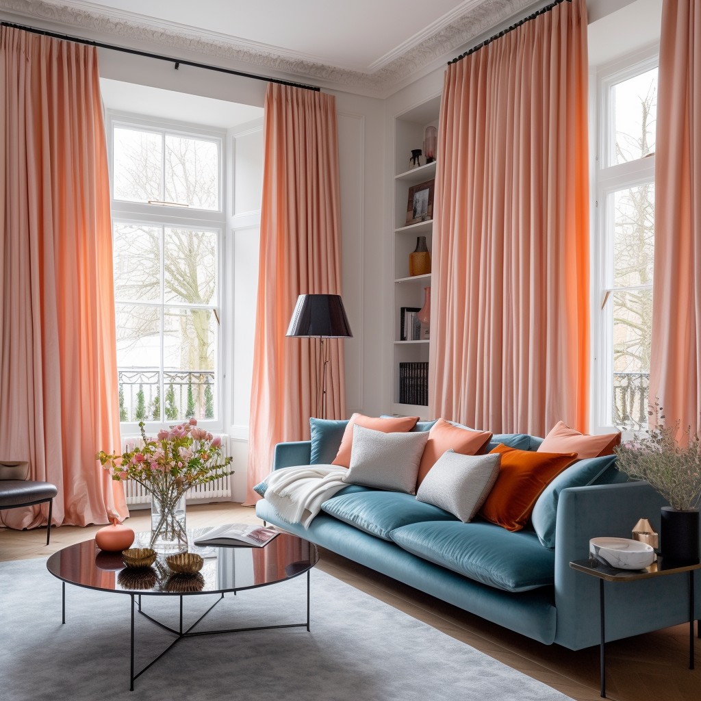 Layered Elegance  - Living Room Curtain Ideas