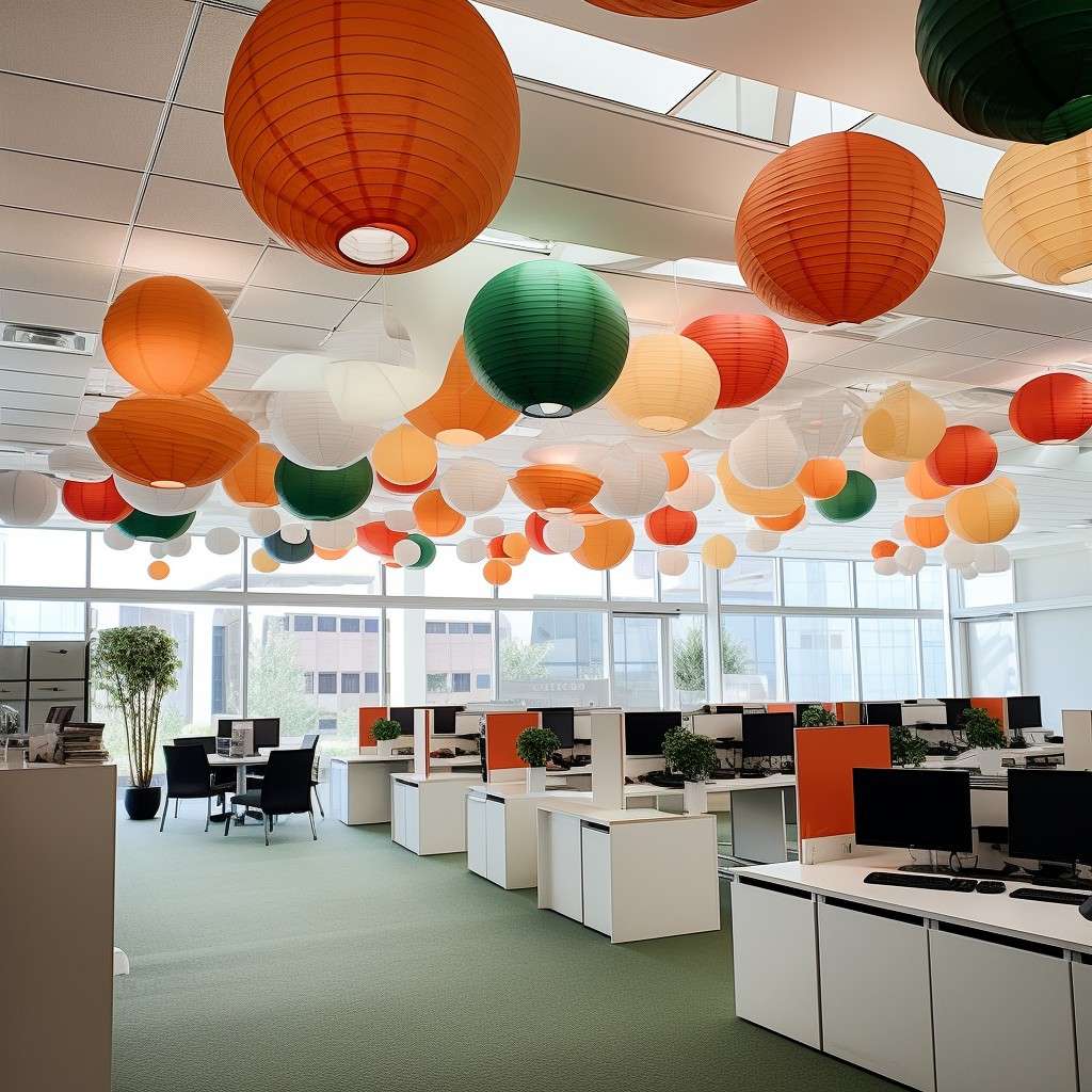 Light Up the Decor with Paper Lanterns- Republic Day Decoration in Office