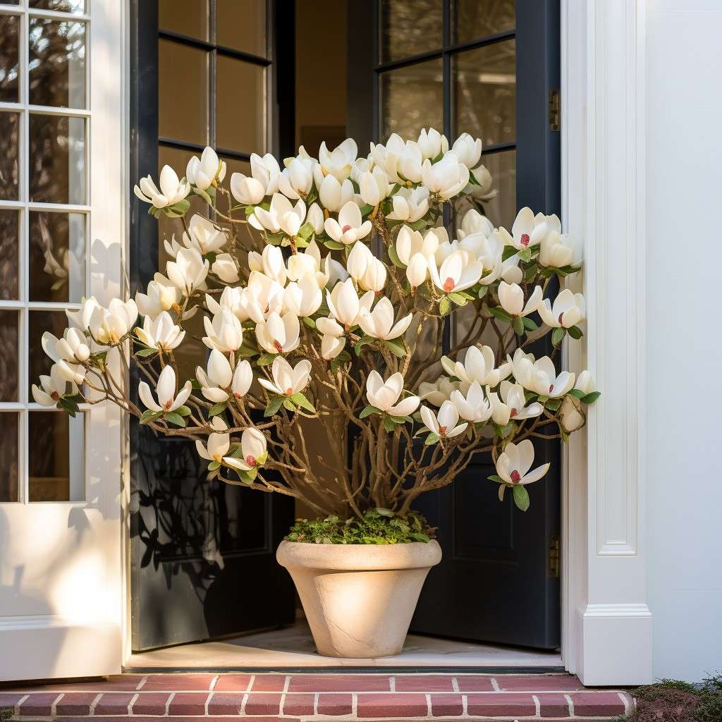 Magnolia Branches- Modern Front Door Plants