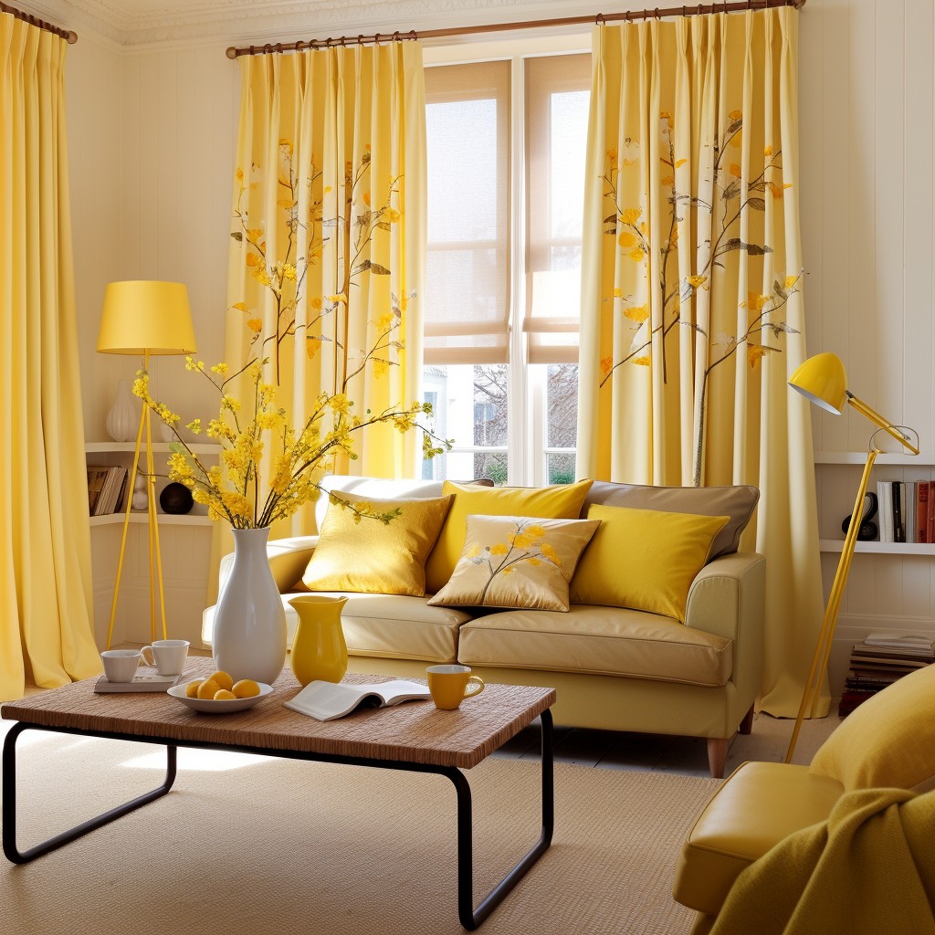 Mellow Yellow Tones - Modern Drapes for Living Room