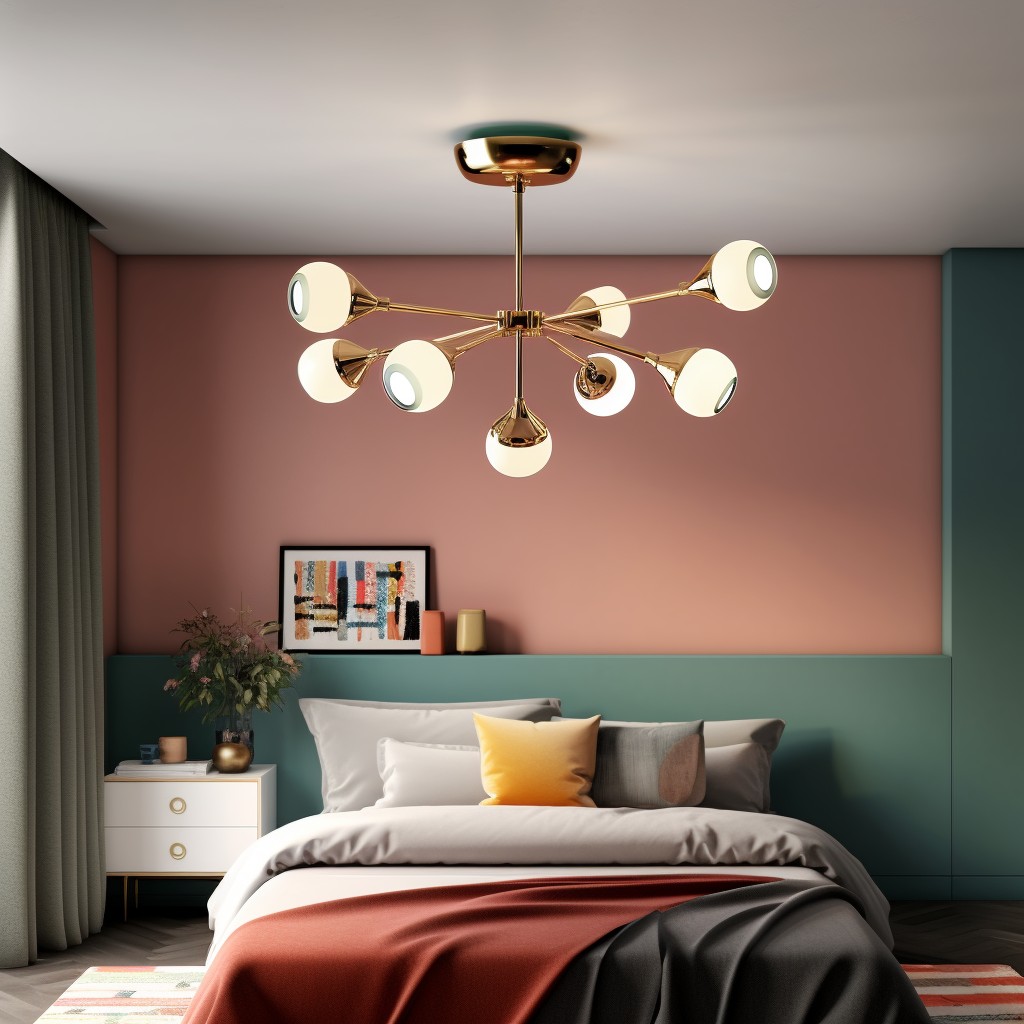 Modern brass room ceiling lamp design - Bedroom Ceiling Light Design