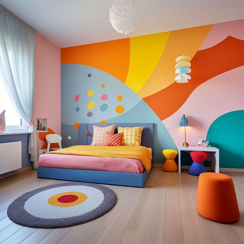 Multi-Coloured Design- Wall Painting Images for Bedroom