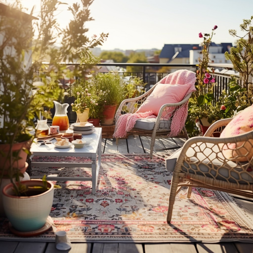 No More Cold Floors, Get Cosy with Rugs - Balcony Decor Ideas