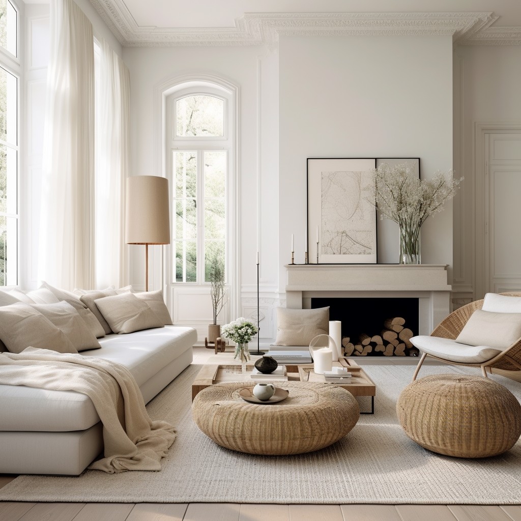 Nurture With Neutral White - Wall Colour Combination For Drawing Room