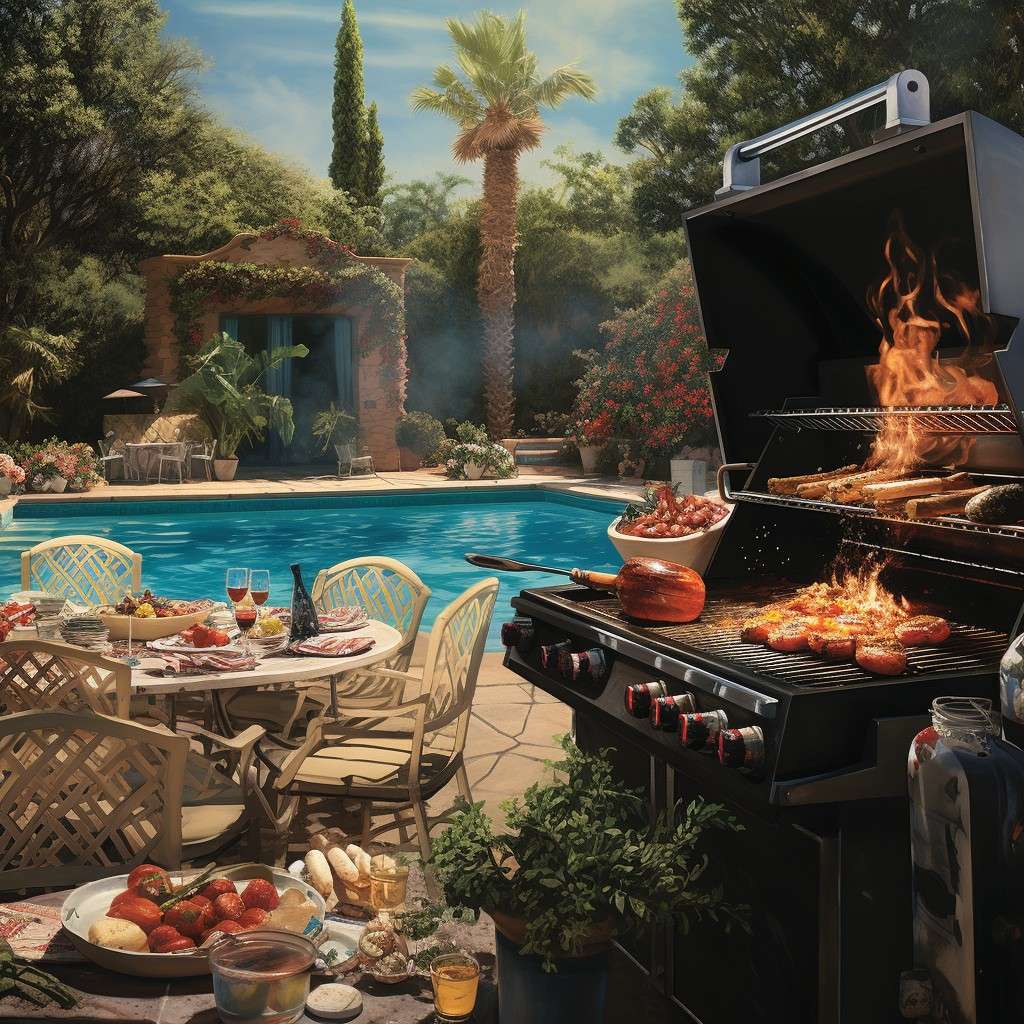 Opt for a Poolside BBQ Section - Pool Party Decoration Ideas