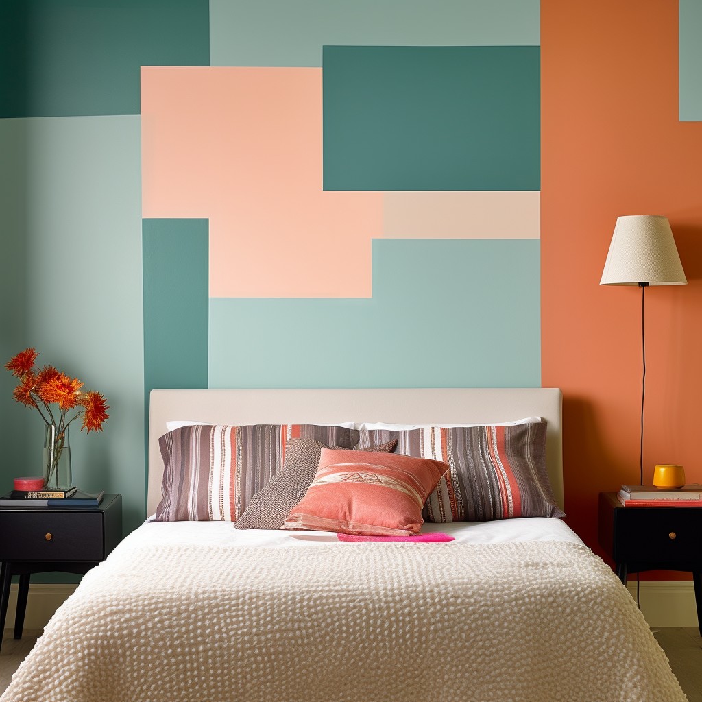 Random Rectangles- Wall Painting Ideas for Bedroom