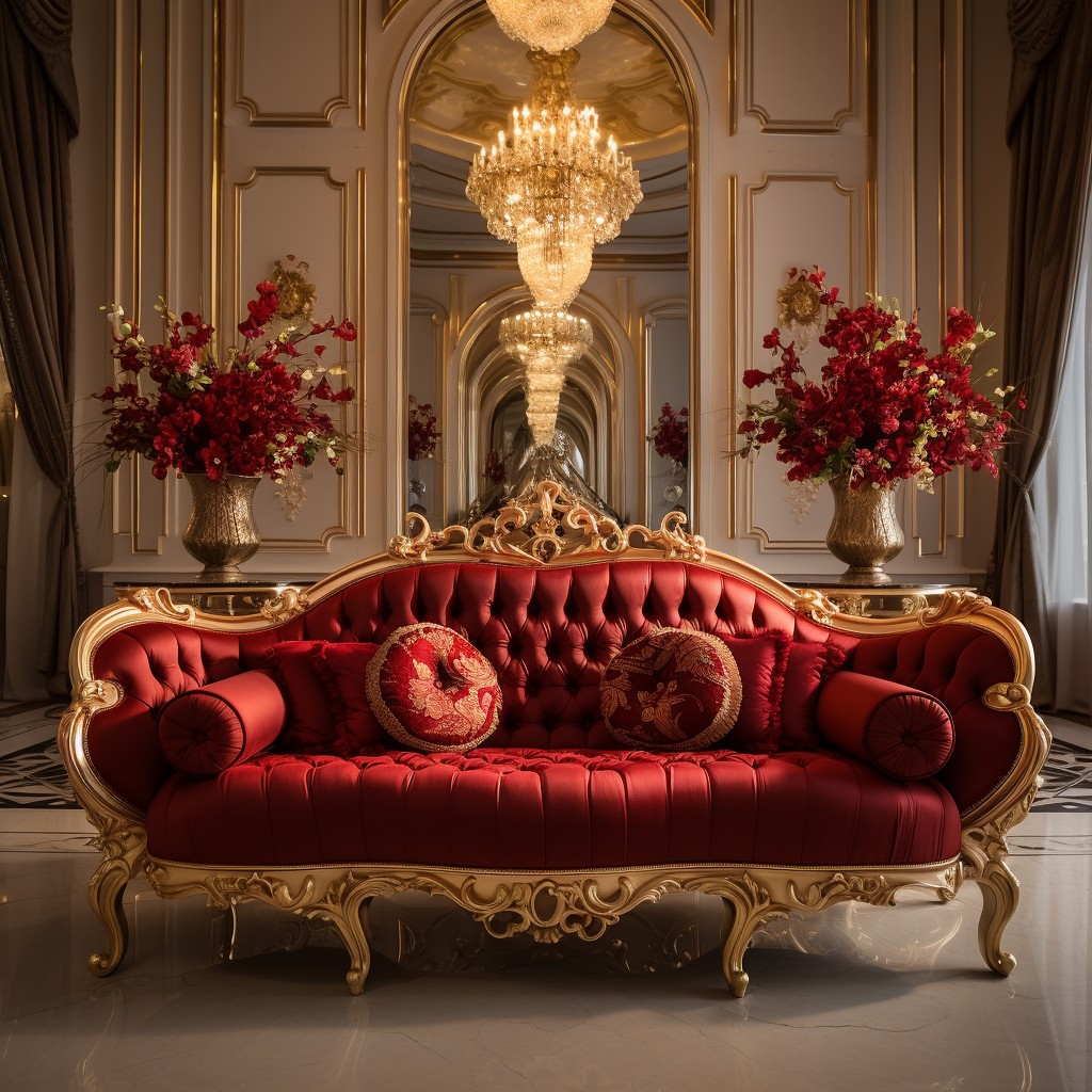 Regal: Red and Gold - Sofa Colour Combination