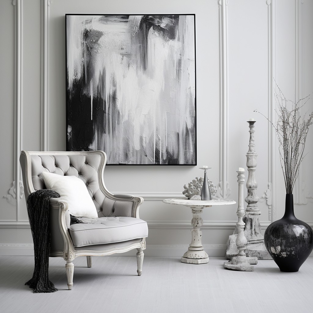 Sheer Elegance with Grey and White - Grey Contrast Color