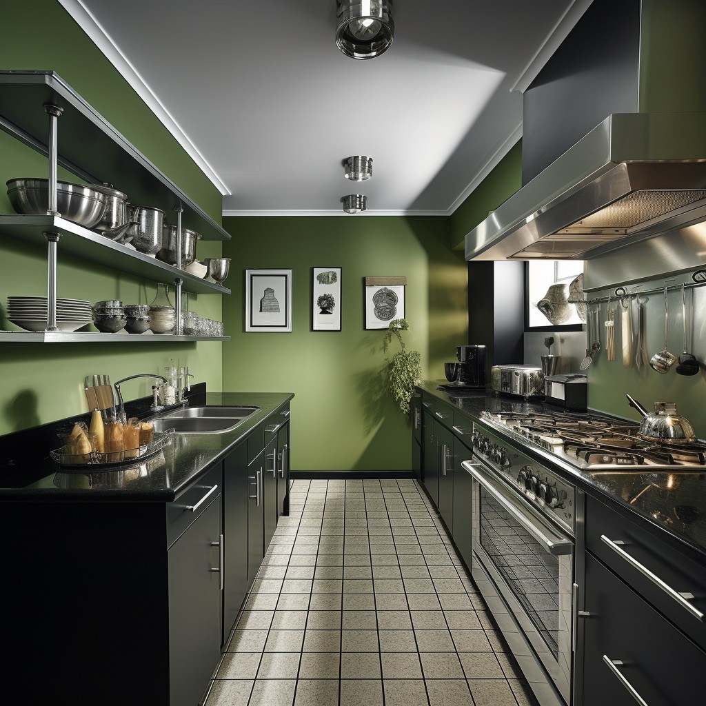Stainless Steel, Citron and Black Kitchen Interior Design Color - Symphony of Modern, Vibrant, And Chic