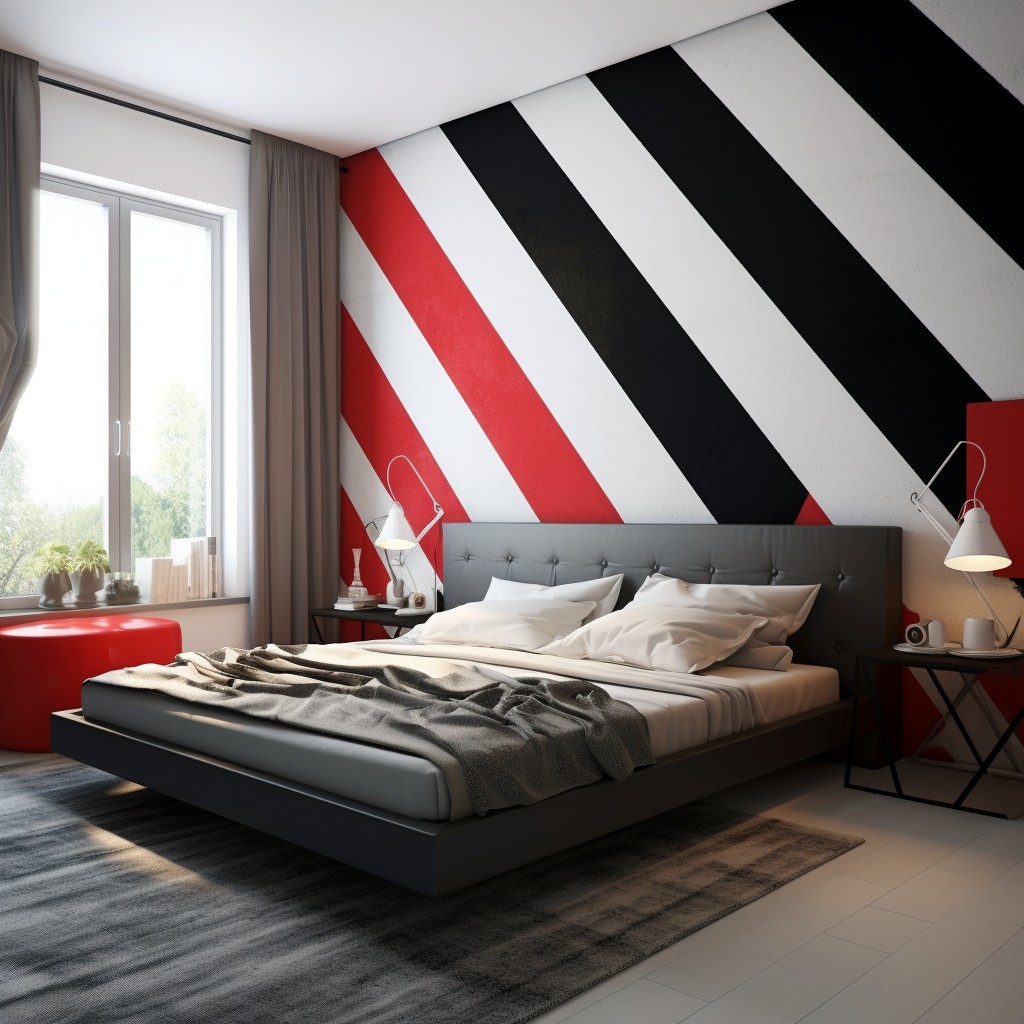 Stripes Wall Painting Designs for Bedroom