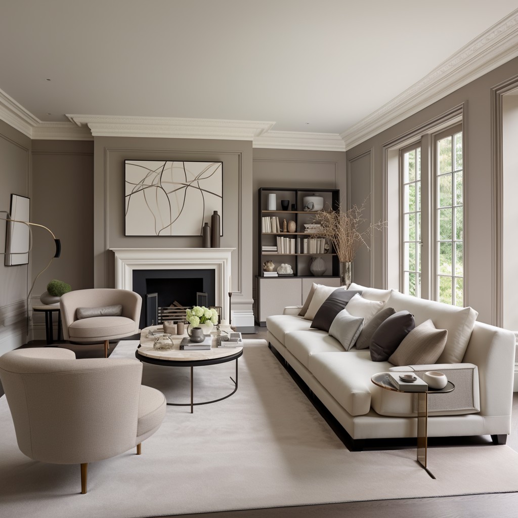 Trend with Taupe - Wall Colour Combination For Drawing Room