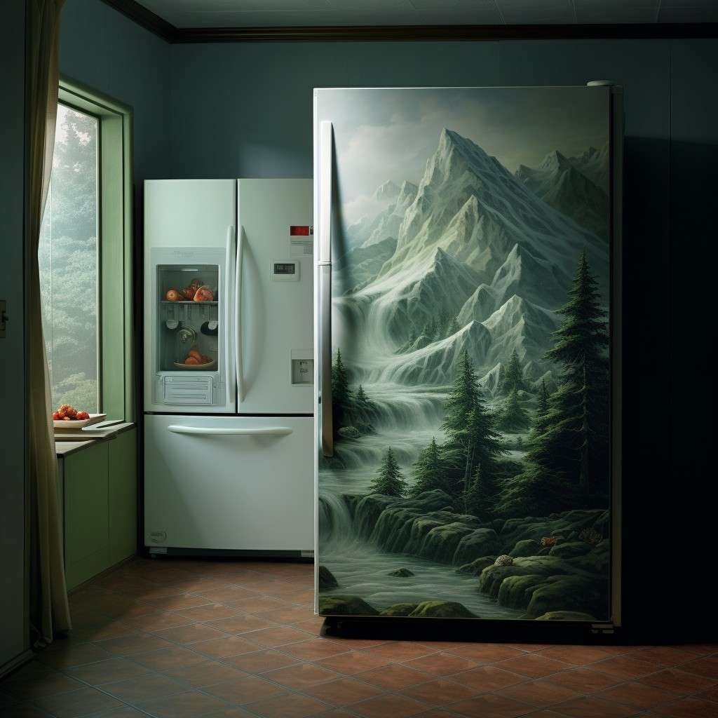 Use Wallpapers on Appliances  - Kitchen Decor Theme Ideas