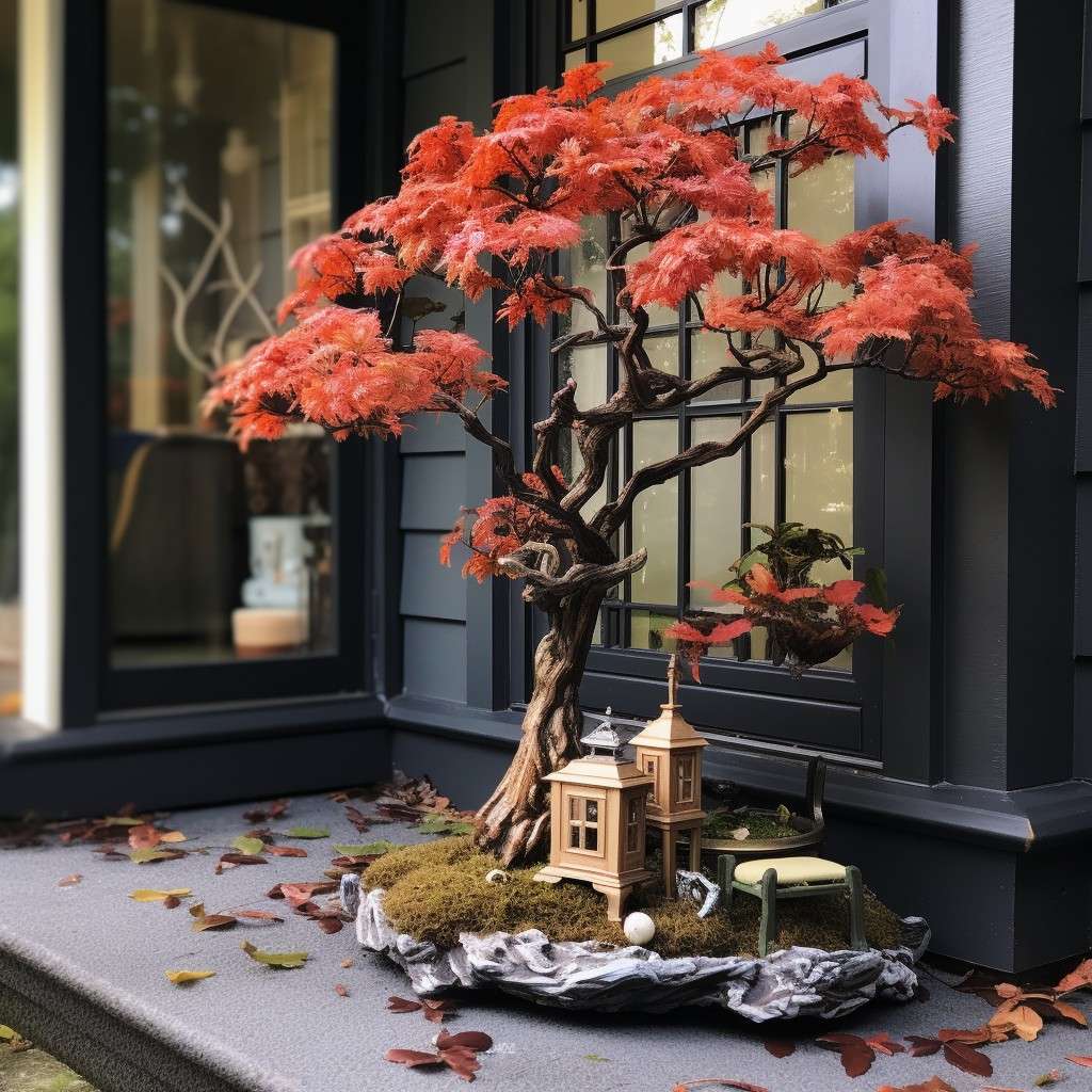 West Elm Faux Potted Mini Japan Maple Tree- Modern Front Door Plants