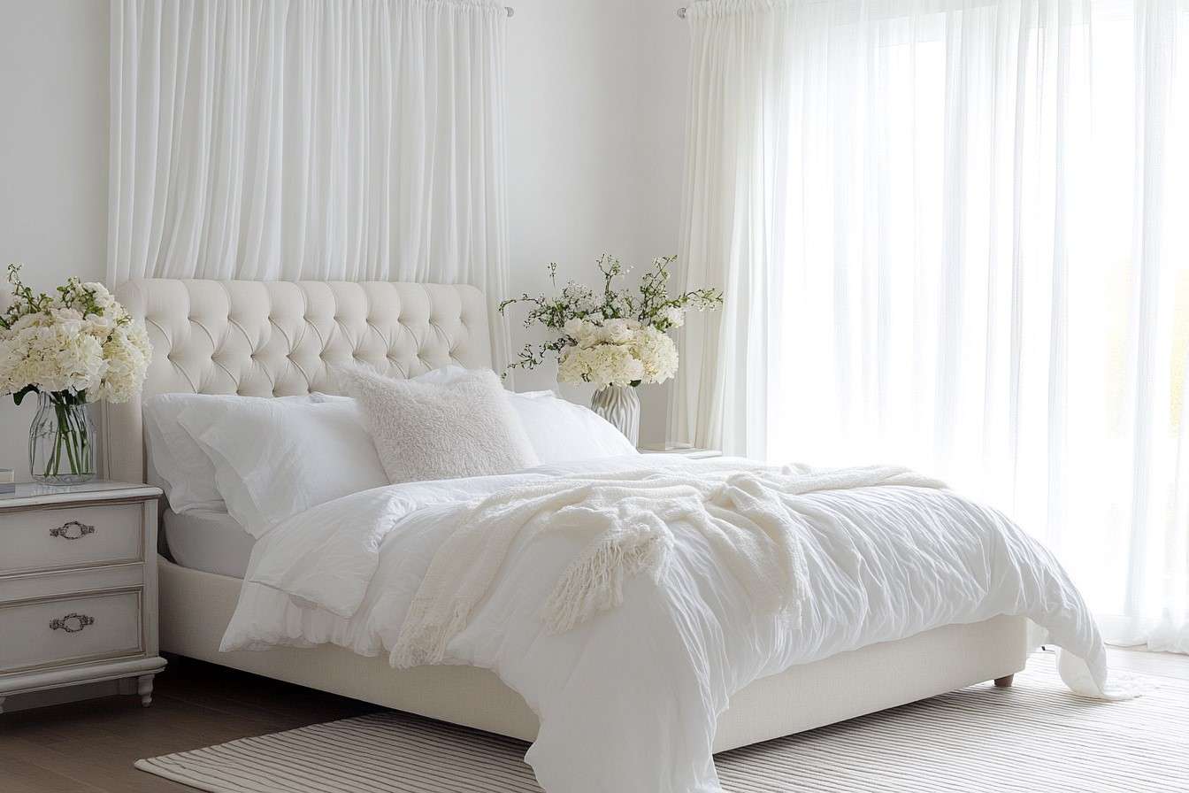 White Bedroom Decor for Romantic Couple