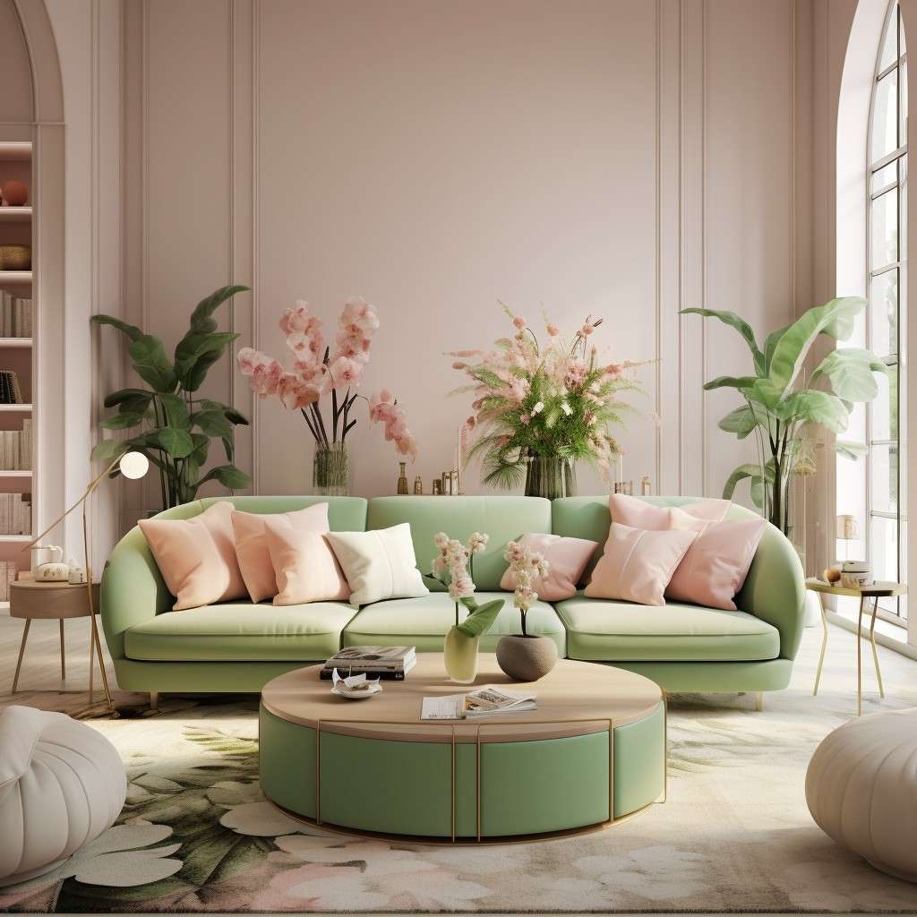 A Delicate Balance of Pista Green Colour Combination - Soft Pink