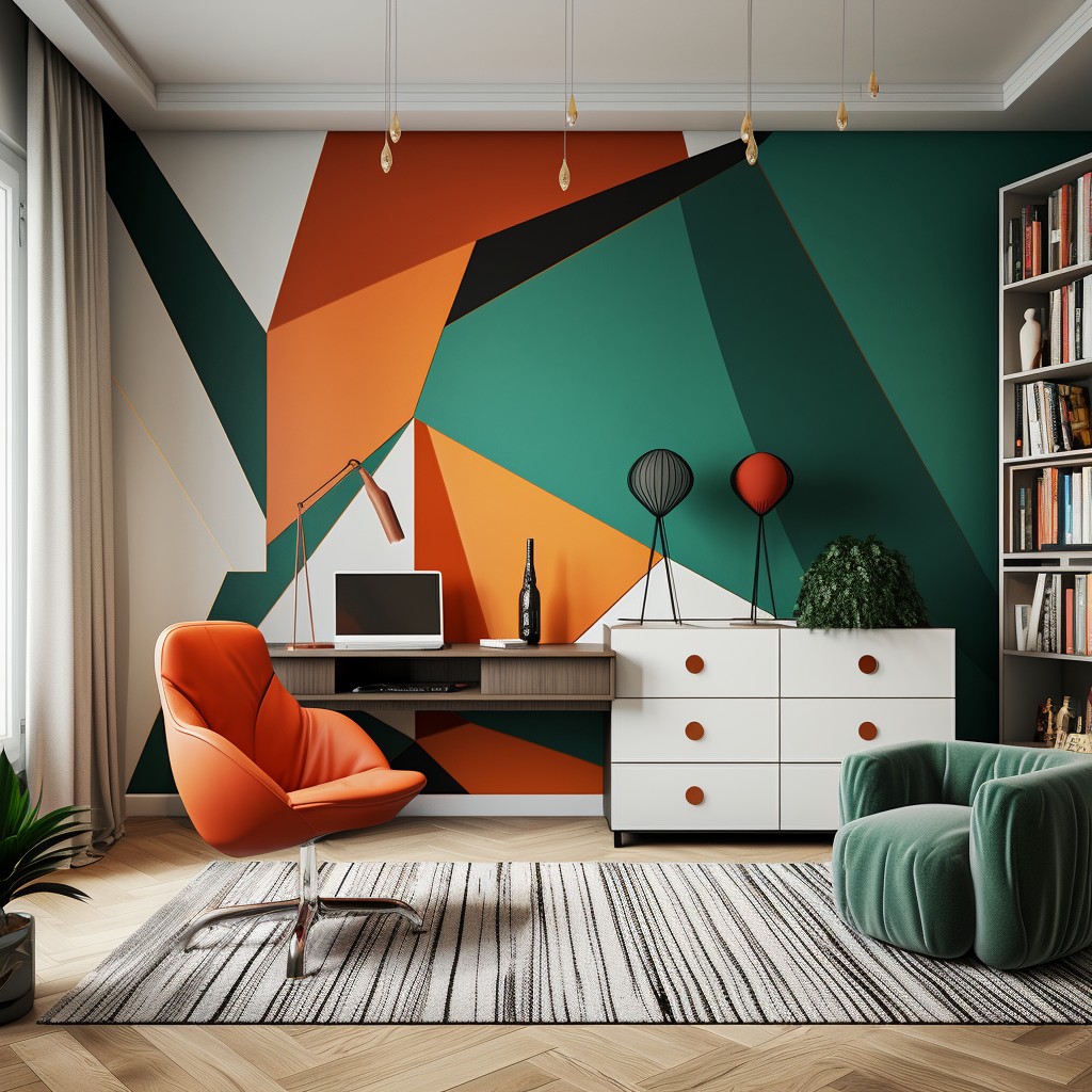 Accent Wall for a Pop of Colour - Study Room Decoration Ideas