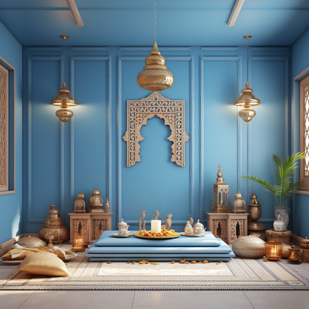 Blue Mandir Colour Design to Add Bliss and Devotion