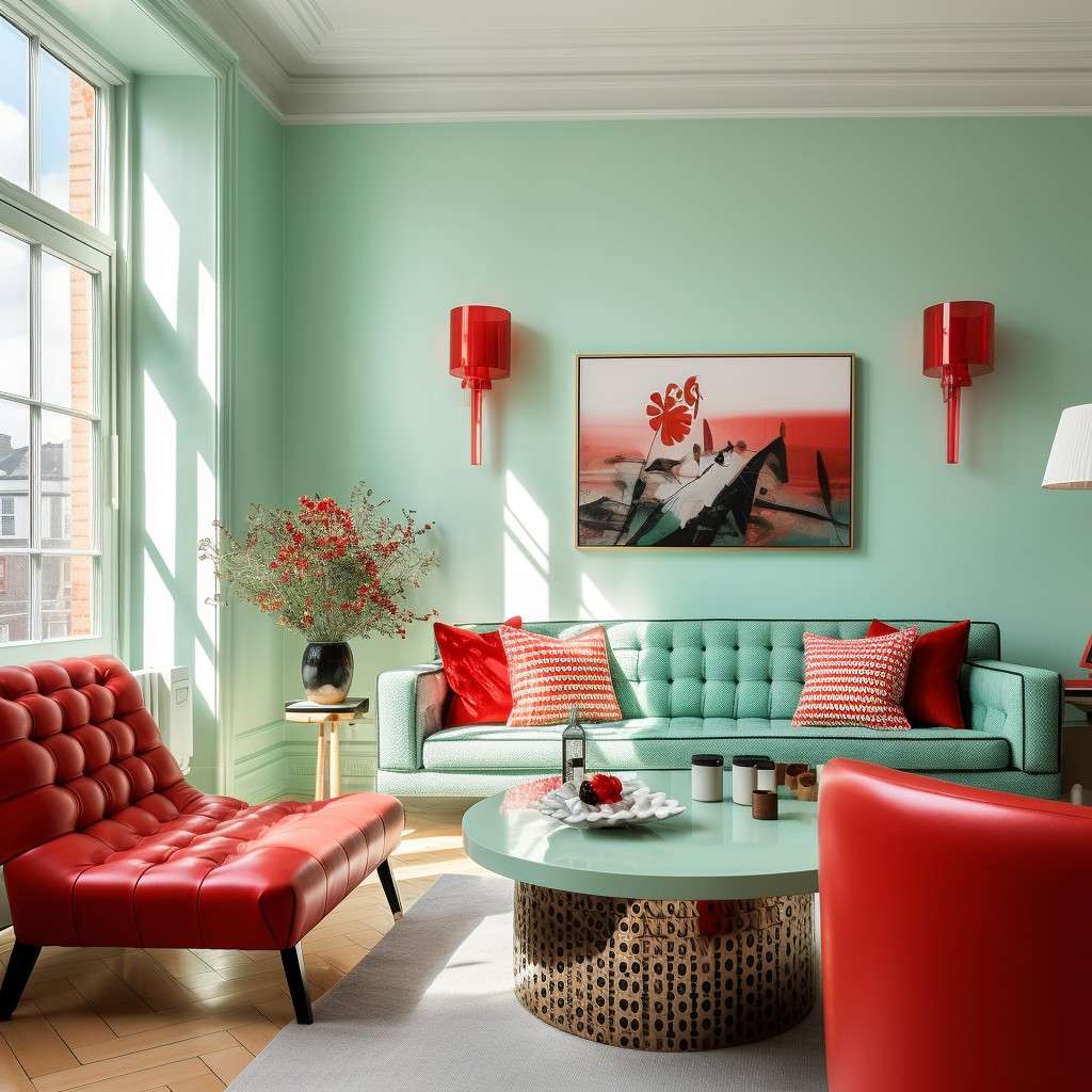 Bold Playful Colors That Go Good with Mint Green - Bright Red