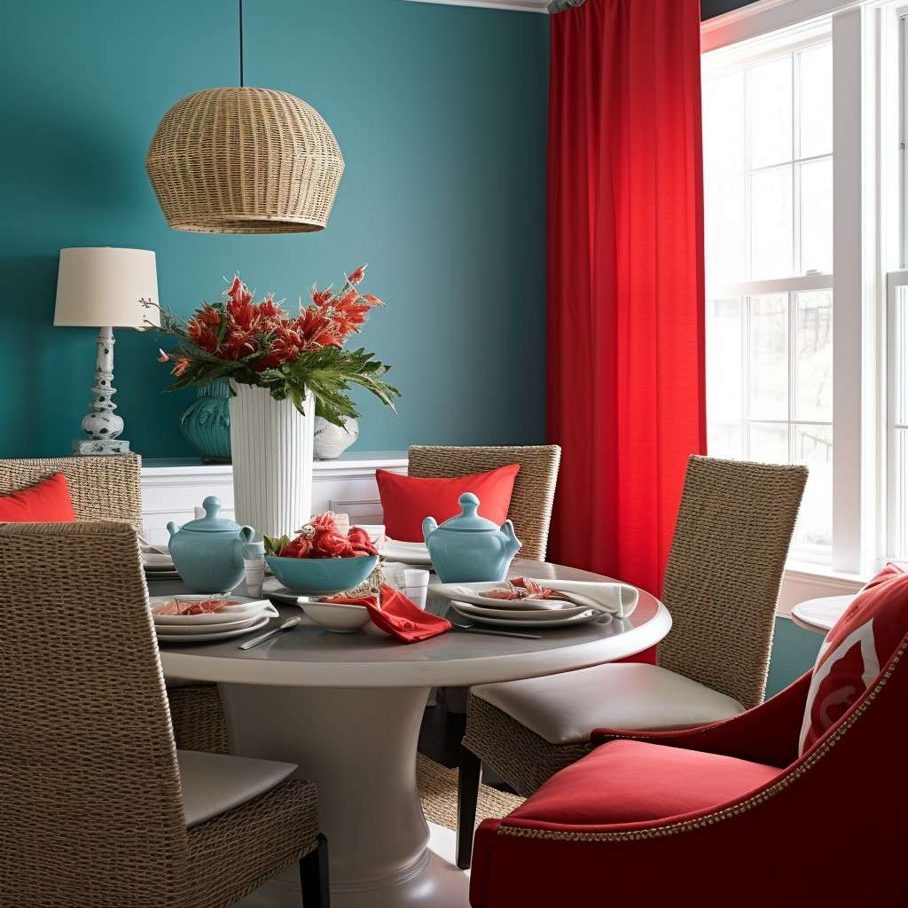 Bright Red Color Scheme Turquoise