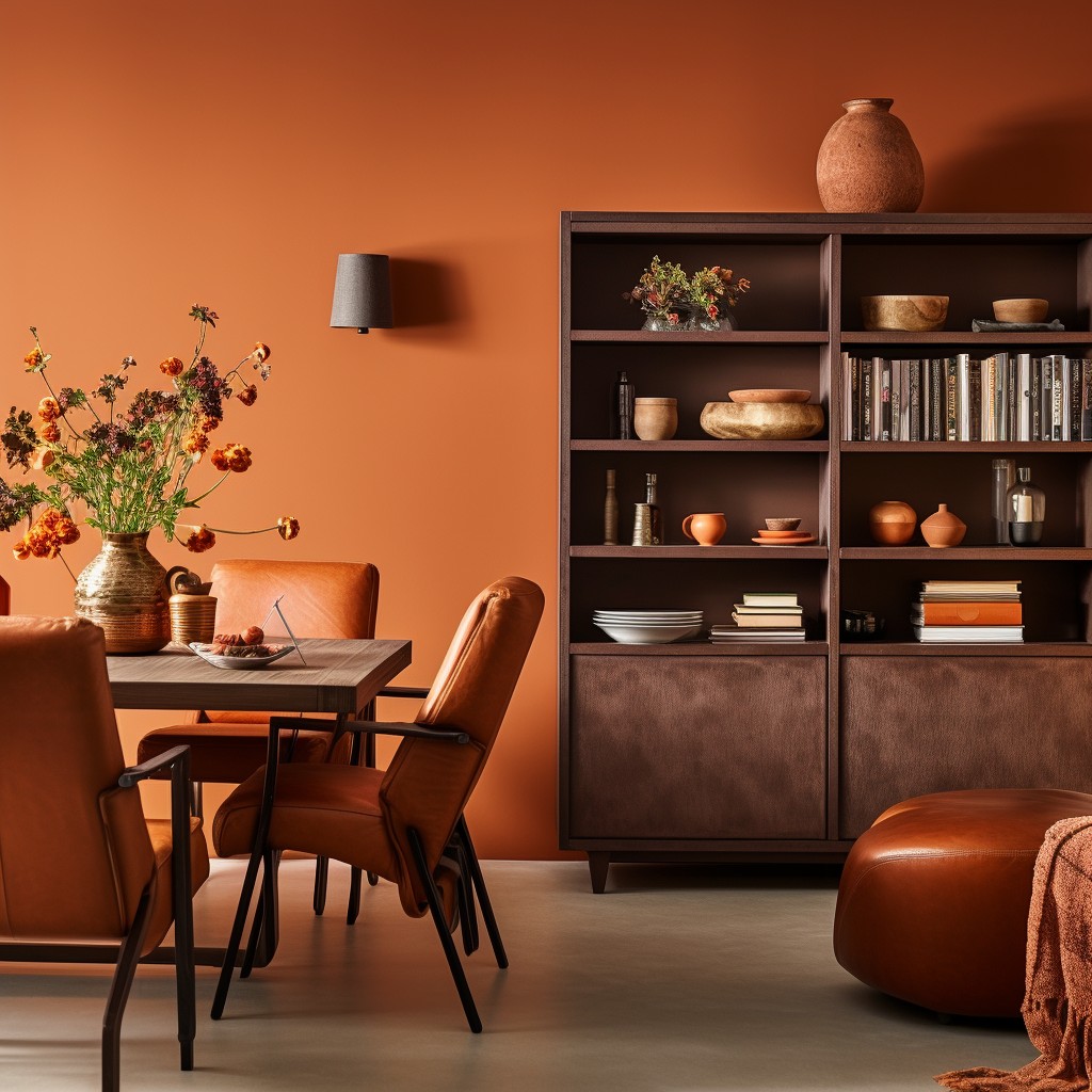 Burnt Orange and Teak Brown - Furniture Sunmica Colour