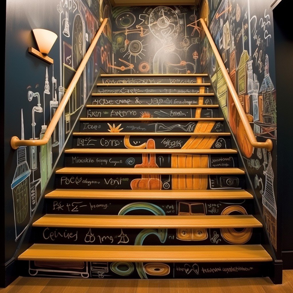 Chalkboard Stairs Paint Design - Stairs Paint Design