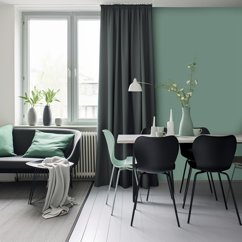 Charcoal Grey and Mint Green - How To Select Curtain Color