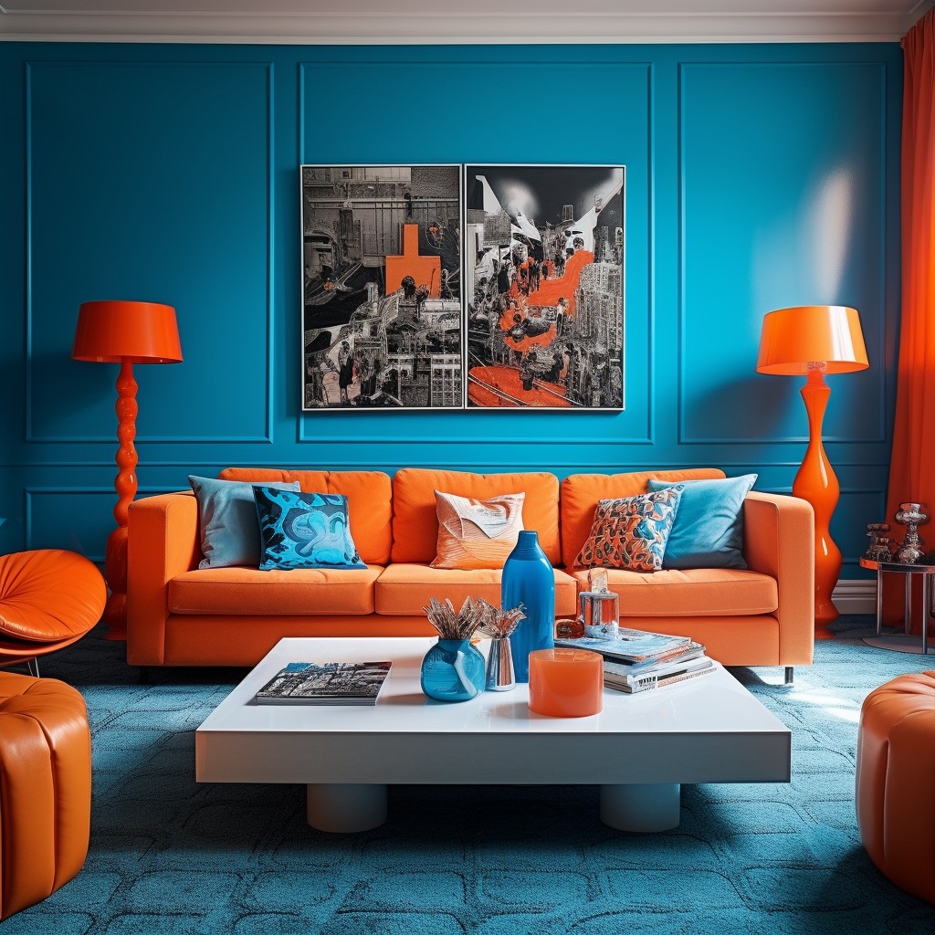 Classic Cool Blue with Tangy Orange - Orange Color Combination