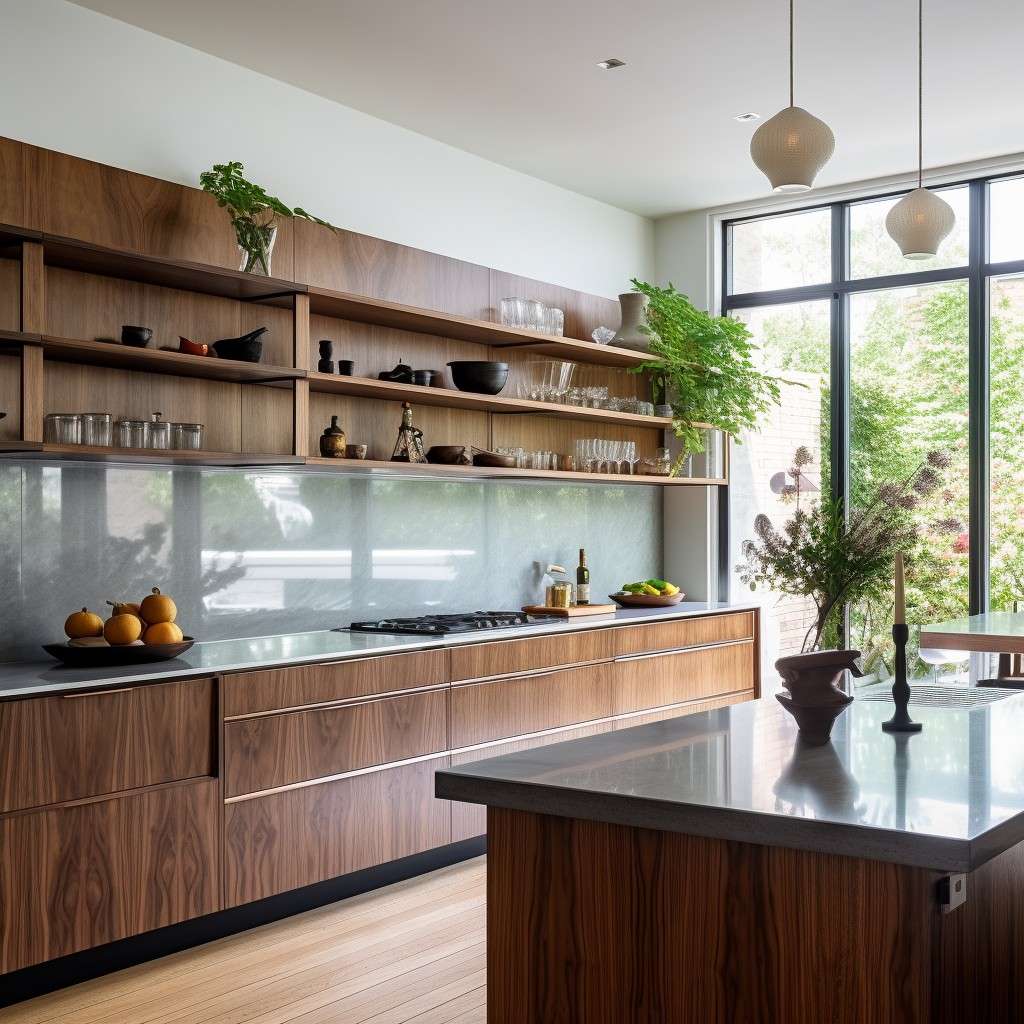 A Blend of Open Kitchen Shelving and Closed Cabinets