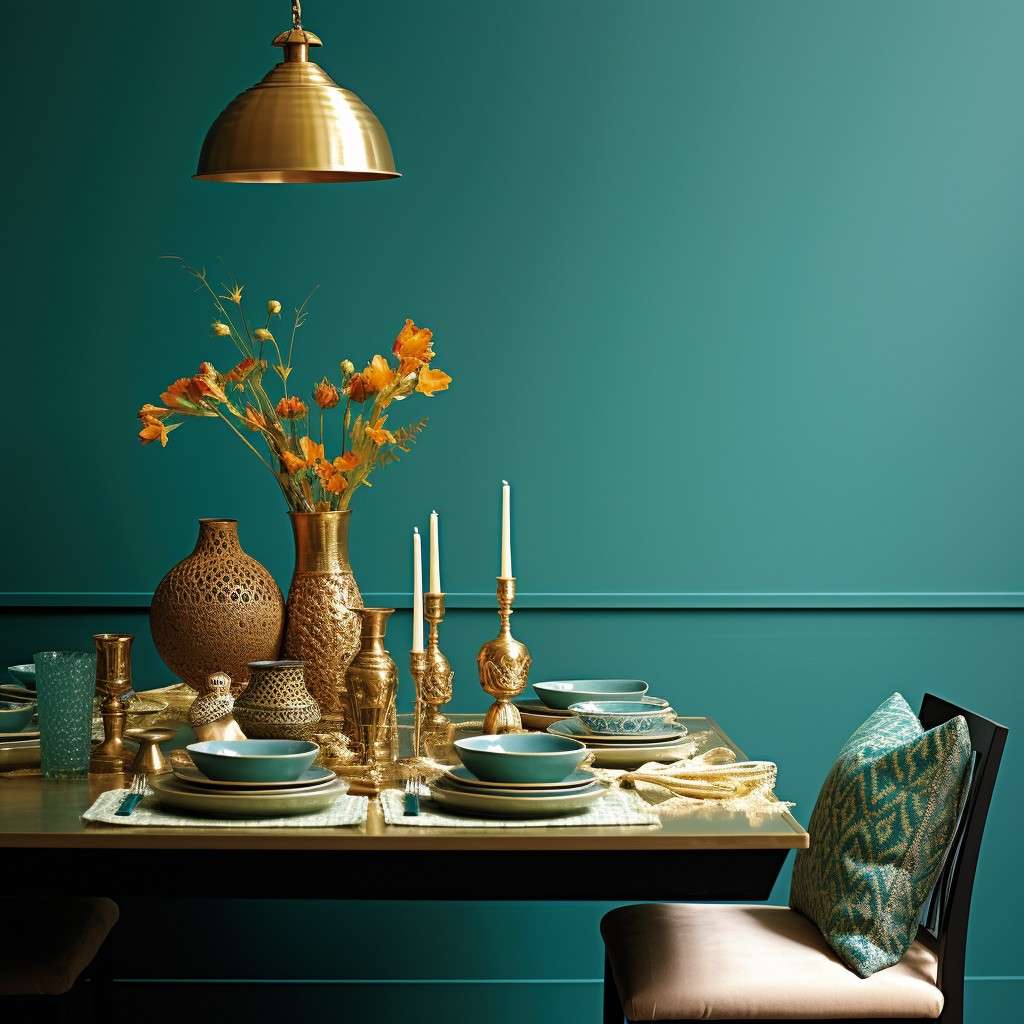 Color Combination with Turquoise Blue - Gold