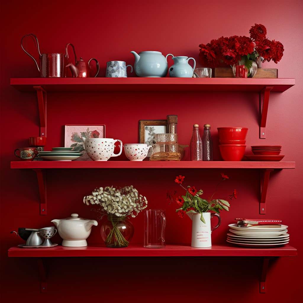 Simple Kitchen Shelf Design with Colour Drenching Formula