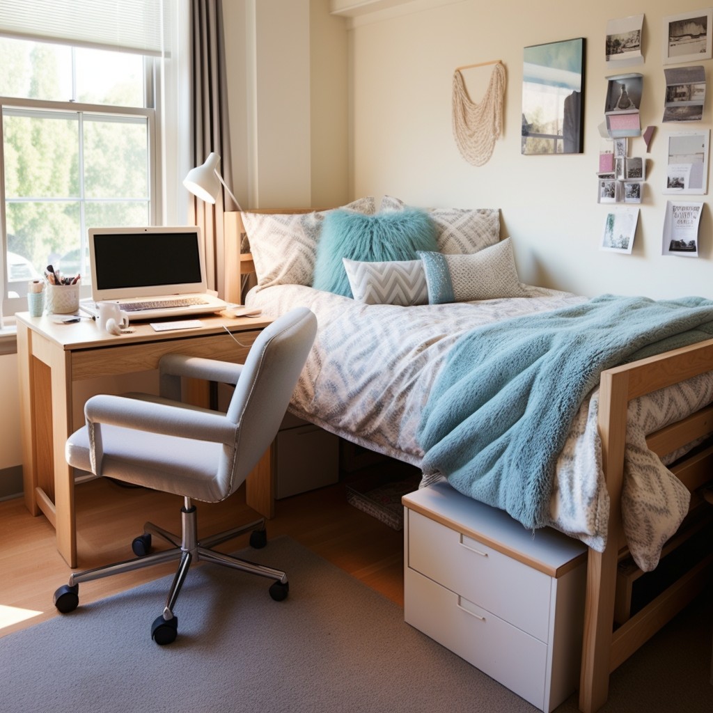 Comfy Chair and Desk - Dorm Room Decorating Ideas