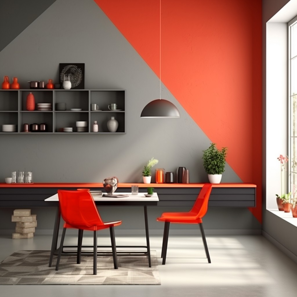 Coral Red and Slate Grey - Sunmica Color Shades