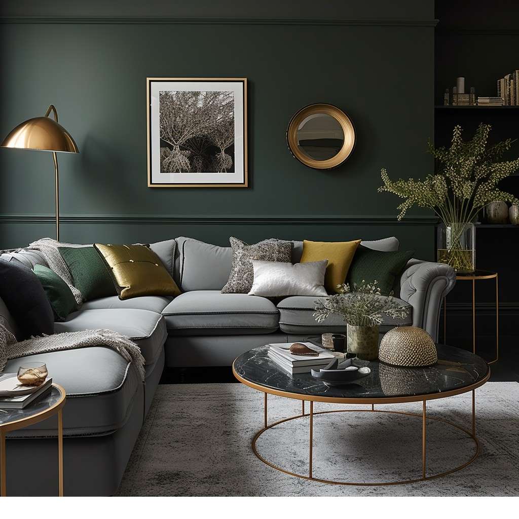Create Drama with a Dark Green And Grey Combination