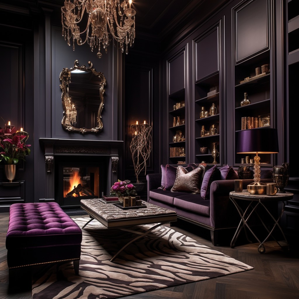 Dark Brown and Mulberry - Purple Color Wall
