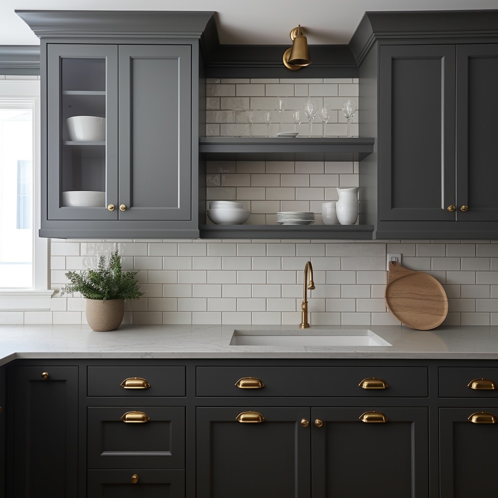 Dove Grey and Charcoal Black - Kitchen Cabinets Laminate Color Combinations