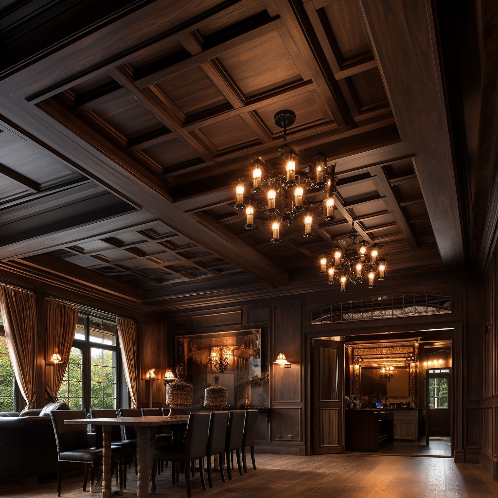 Dramatic Dark and Bold  - Latest Wooden False Ceiling Design